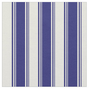 Tela Patrón azul y beige de medianoche