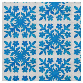 Tela Patrón azul y blanco índigo bonito y clásico