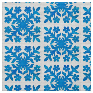 Tela Patrón azul y blanco índigo bonito y clásico