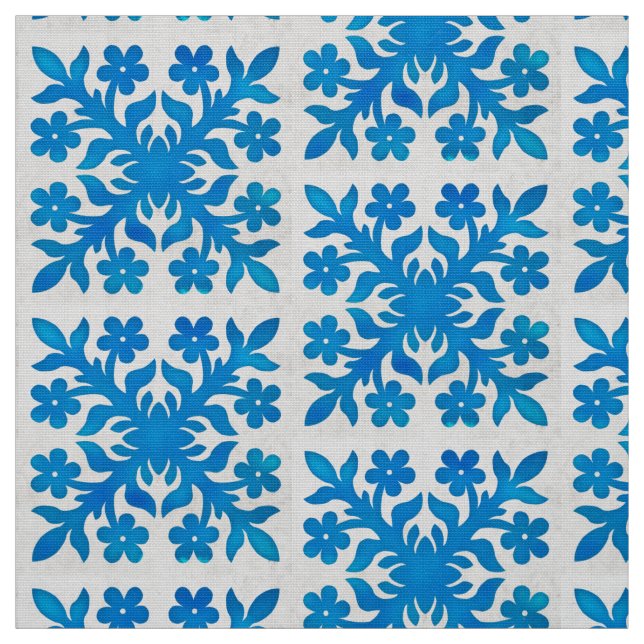 Tela Patrón azul y blanco índigo bonito y clásico (Retal)