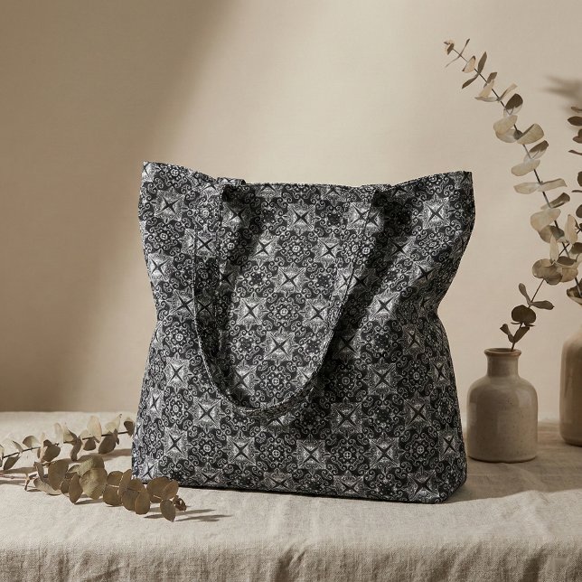 Tela Patrón barroco gótico negro y blanco (Subido por el creador)