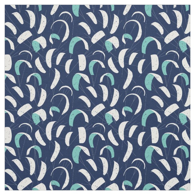 Tela Patrón blanco azul de embarque de cometas (Retal)