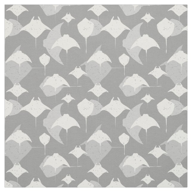 Tela Patrón blanco gris de Manta Ray Stingray (Retal)