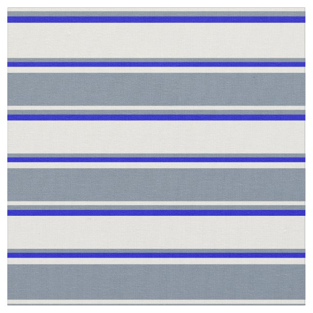 Tela Patrón blanco, gris pizarra claro y azul (De cerca)