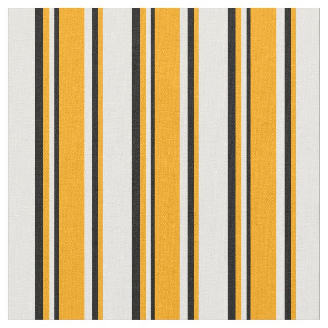 Tela Patrón blanco, Naranja y negro (De cerca)