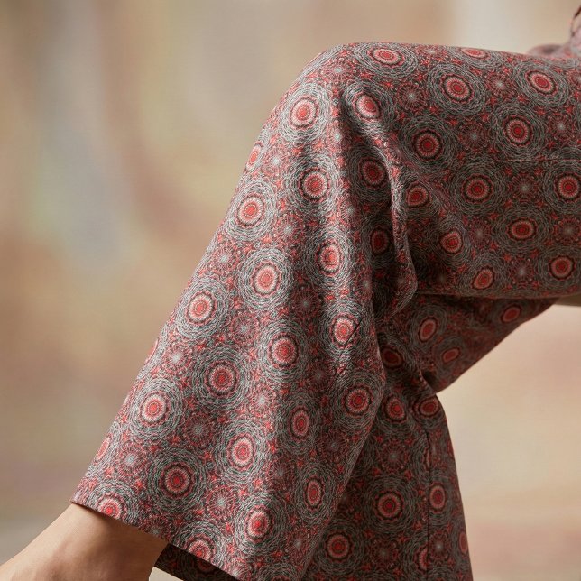 Tela Patrón blanco y negro rojo bohemio (Subido por el creador)