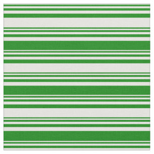 Tela Patrón blanco y verde de las franjas