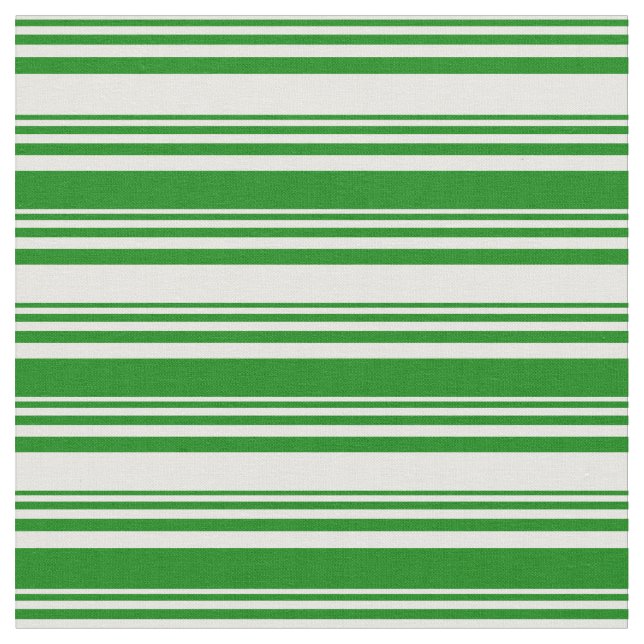Tela Patrón blanco y verde de las franjas (De cerca)