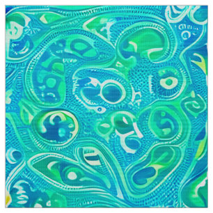 Tela Patrón bohemio acuamarino arábigo