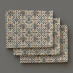 Tela patrón bohemio-chic similar a azulejos con estétic