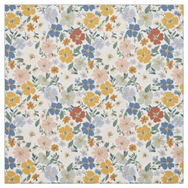 Tela Patrón Boho de Pradera de Flores Silvestres