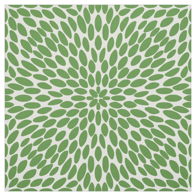 Tela Patrón bonito dibujado a mano verde (Retal)