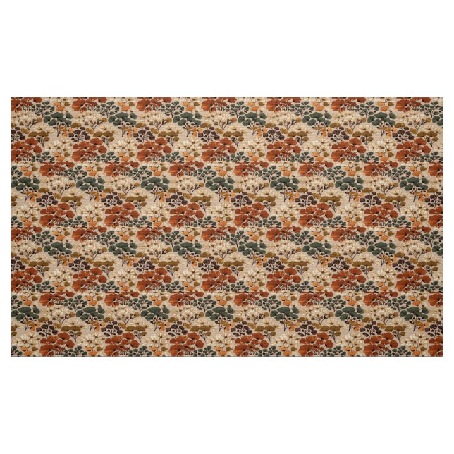 Tela Patrón botánico floral de otoño vintage ("Cuarto gordo" (fat quarter))