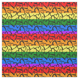 Tela Patrón cardíaco arco iris