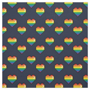 Tela Patrón cardíaco de 8 bits arco iris
