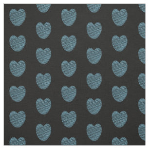 Tela Patrón cardíaco de Doodle Azul