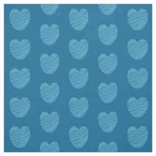 Tela Patrón cardíaco de Doodle Azul lindo