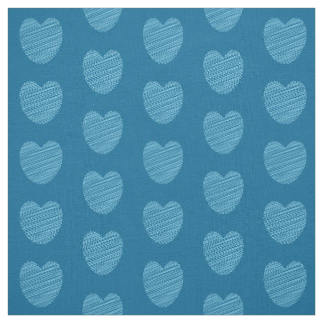 Tela Patrón cardíaco de Doodle Azul lindo (Retal)