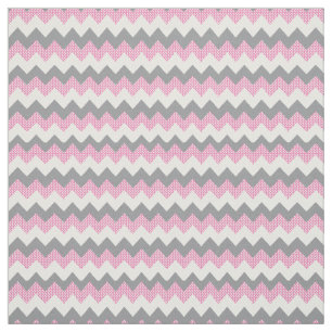 Tela Patrón Chevron rosa, blanco y gris