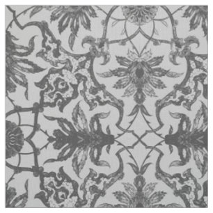 Tela Patrón chino de Art Nouveau - Gris plateado