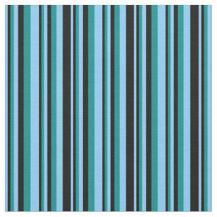 Tela Patrón cian azul cielo claro, negro y oscuro