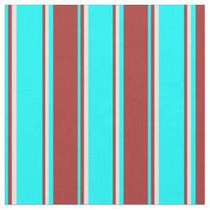 Tela Patrón ciano, marrón y beige rayado/lineal