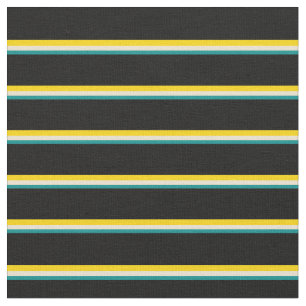 Tela Patrón ciano oscuro, beige, amarillo y negro con l