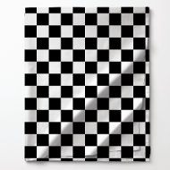 Tela Patrón Clásico de Cuadros en Negro y Blanco