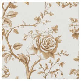 Tela Patrón Clásico de Toile de Rosa Beige