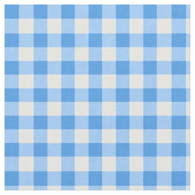 Tela Patrón comprobado de Gingham| Azul Y Blanco (De cerca)