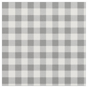 Tela Patrón comprobado de Gingham  Gris Y Blanco