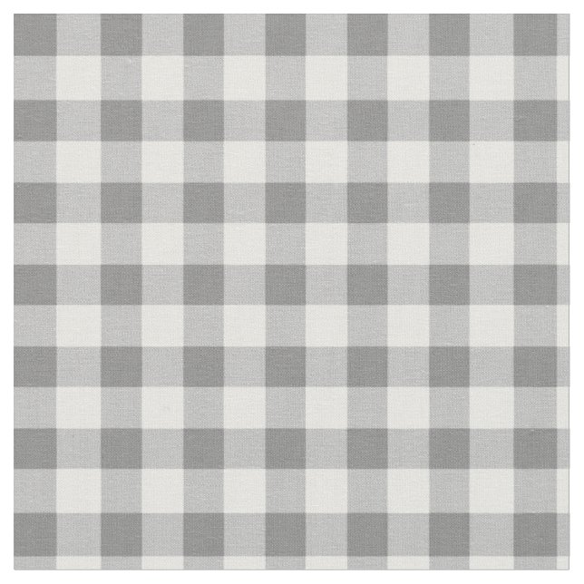 Tela Patrón comprobado de Gingham| Gris Y Blanco (De cerca)