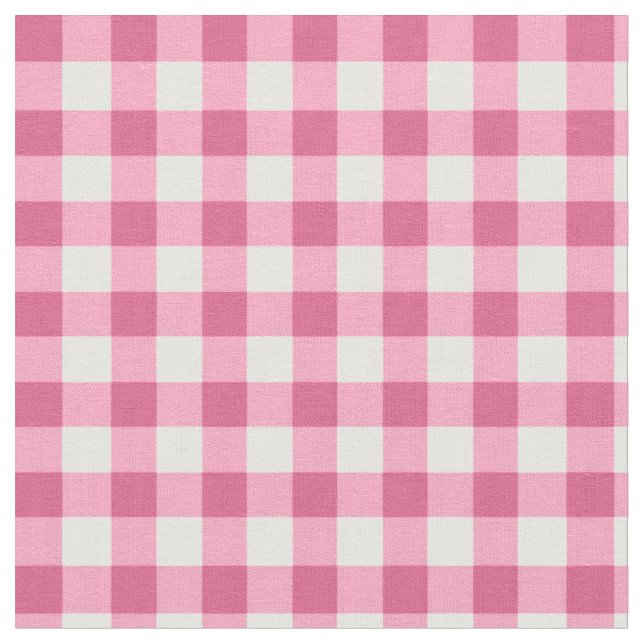 Tela Patrón comprobado de Gingham| Rosa Y Blanco (De cerca)