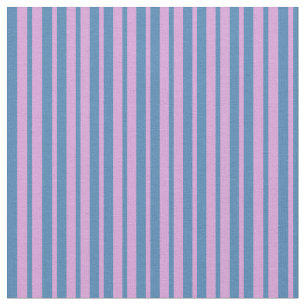 Tela Patrón con tiras/lino de ciruela y azul