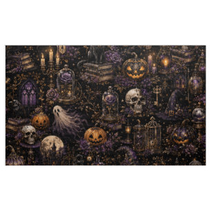 Tela Patrón continuo espeluznante de Halloween gótico v