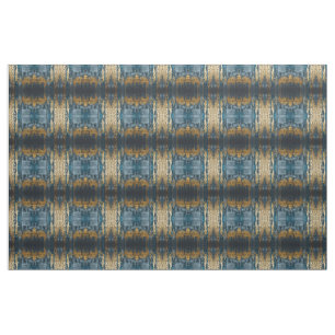 Tela Patrón continuo moderno boho de azul marino y dora