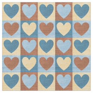 Tela Patrón Corazones de Moda de país
