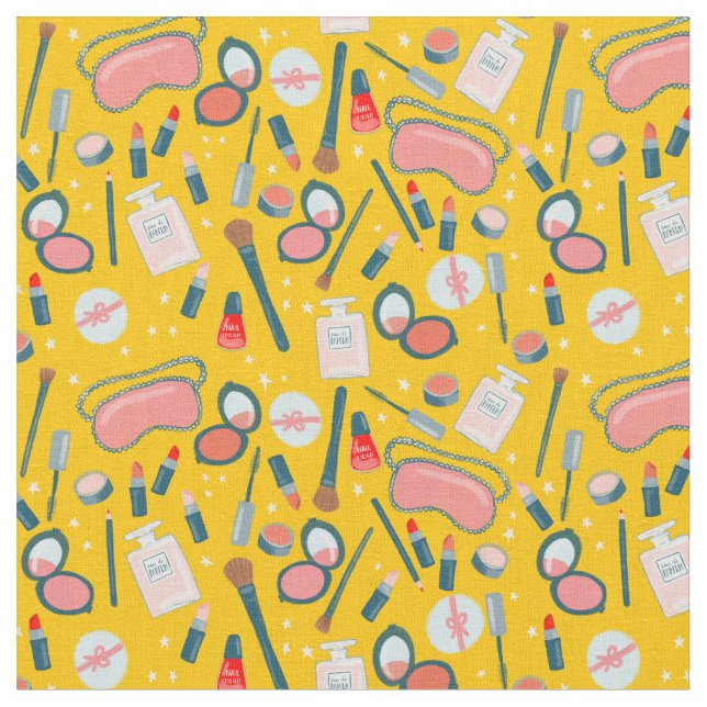 Tela Patrón cosmético de maquillaje de belleza vintage (De cerca)