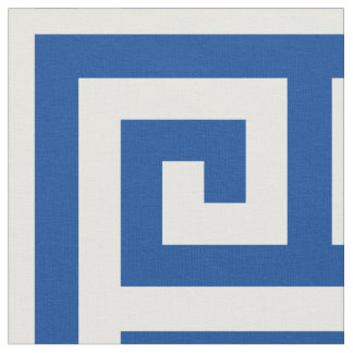 Tela Patrón cuadrado de clave griega alternativo azul p
