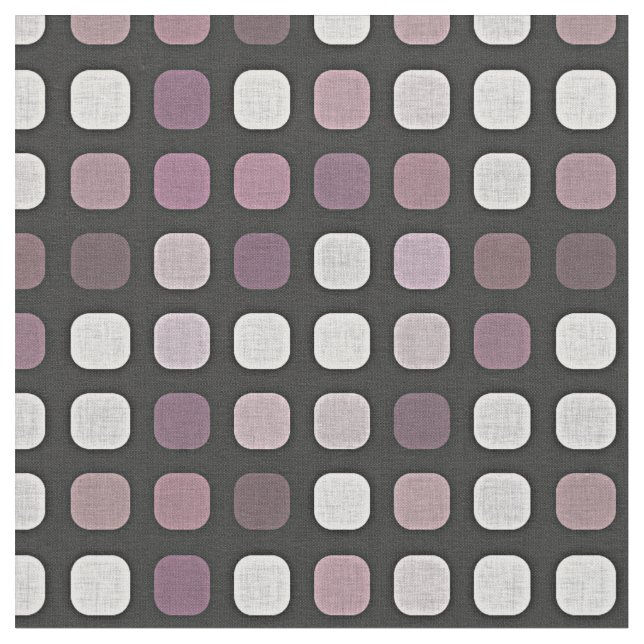 Tela Patrón cuadrado redondo de Moda retro morado negro (De cerca)