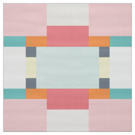 Tela patrón cuadrado rosa y turquesa