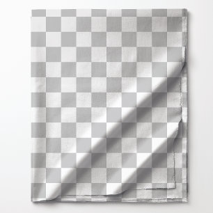 Tela Patrón Cuadriculado Gris Claro y Blanco