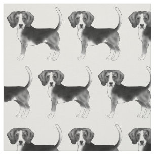 Tela Patrón Cuto De Un Perro Beagle En Blanco Y Negro