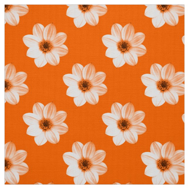 Tela Patrón Dahlia - Naranja (Retal)