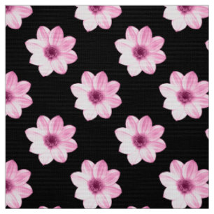 Tela Patrón Dahlia - Rosa en negro