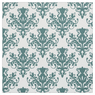Tela Patrón Damask 02 - Moss Green en blanco
