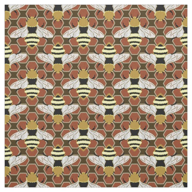 Tela Patrón de abejas y abejas (Retal)