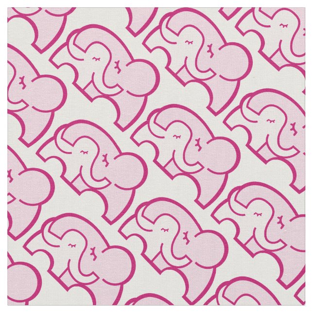 Tela Patrón de abrazo de elefante gráfico rosa (De cerca)