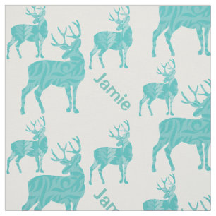 Tela Patrón de abstrato de Aqua Deer personalizado
