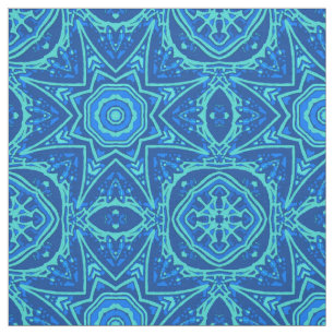 Tela Patrón de acuarela abstracta - Azul denso